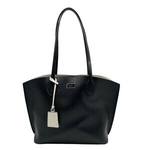 Kate Spade Black Crossgrain Leather Suite Work Tote Bag